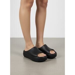 CALA Black Platform Slide Sandals in Black, Size 8